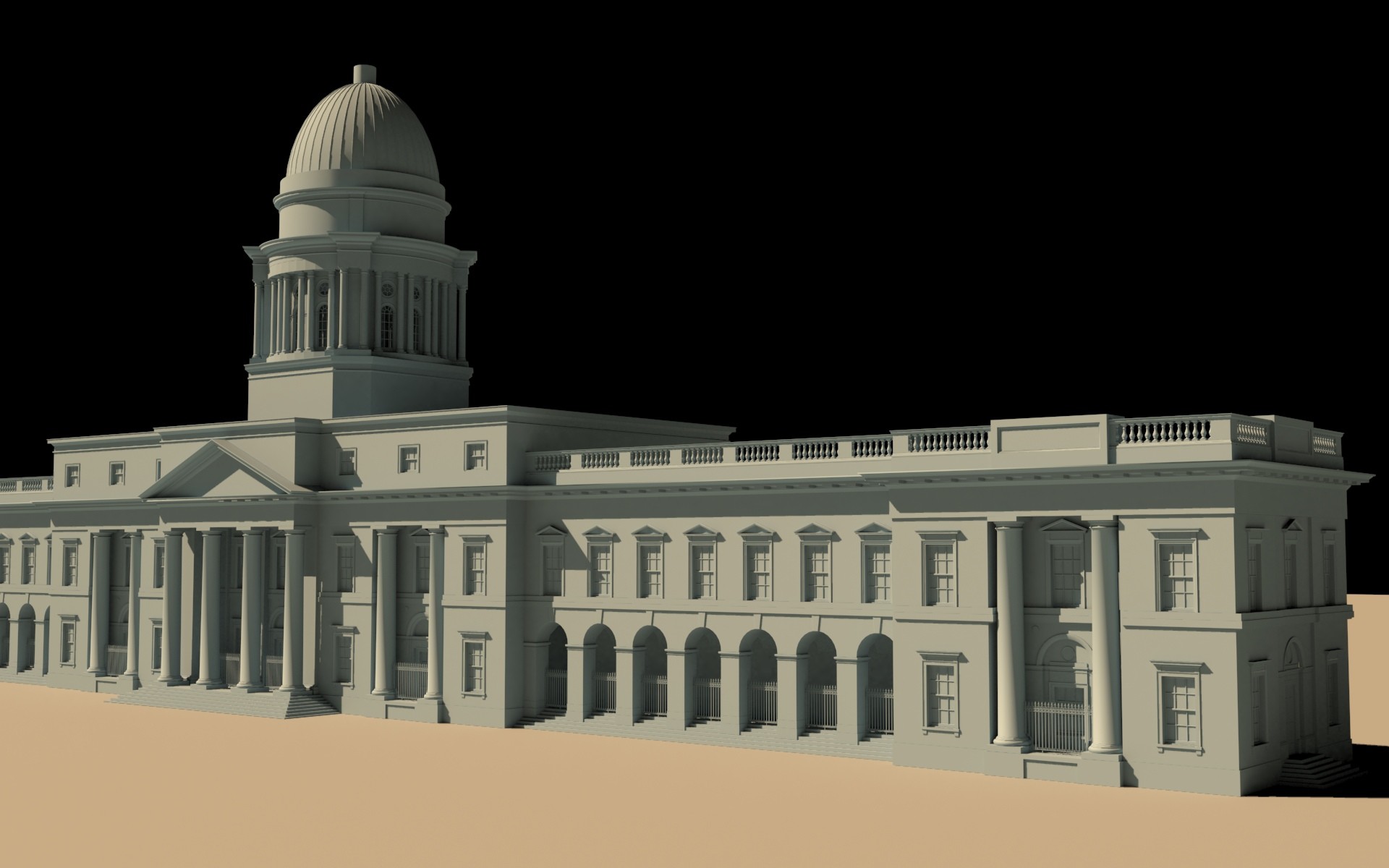 Neoclassical Architecture For Model Making - HD Wallpaper 