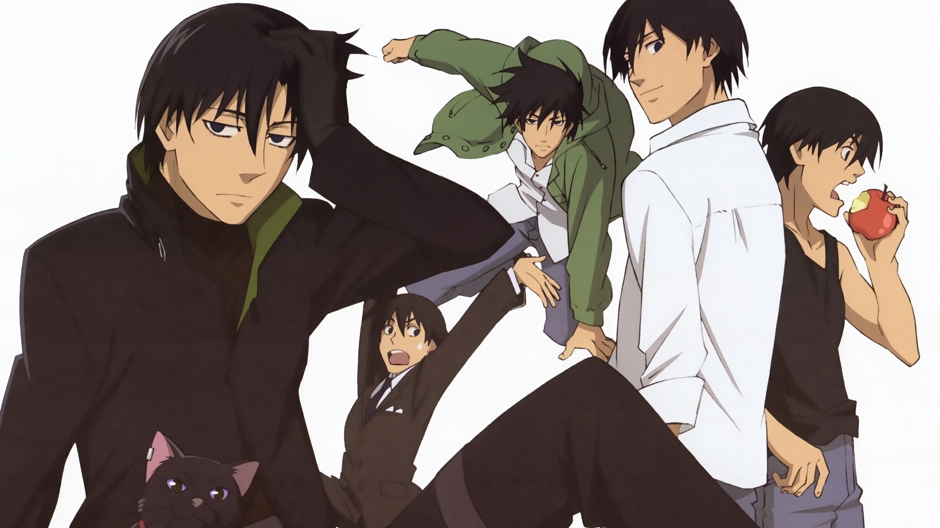 Wallpaper Darker Than Black, Hei, Mao, Boys, Cat, Apple - Darker Than Black Hei Funny - HD Wallpaper 