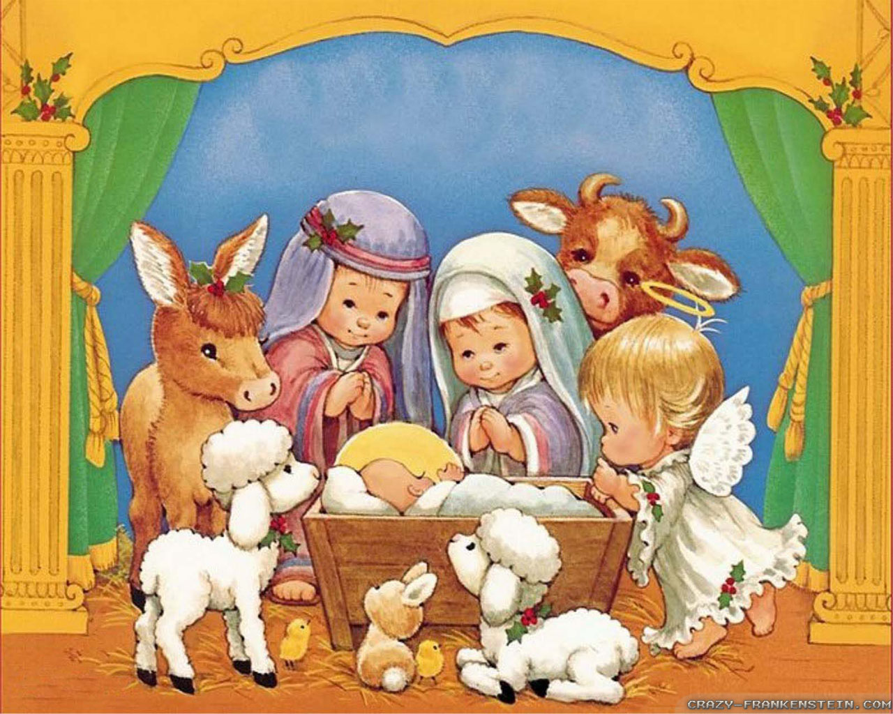 Animated Animation Christmas Nativity Scene 1024x768 Wallpaper