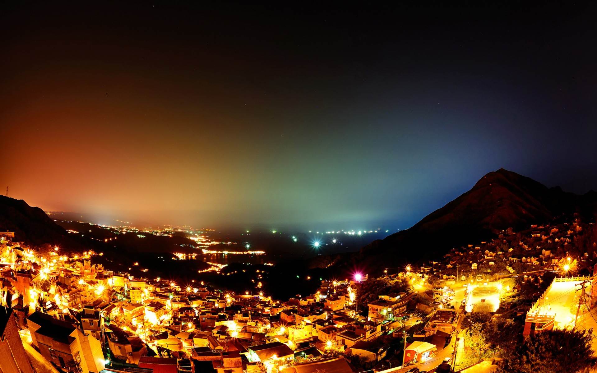 Magnificent Mountain Landscape Hd Desktop Wallpaper - Magnificent Night - HD Wallpaper 