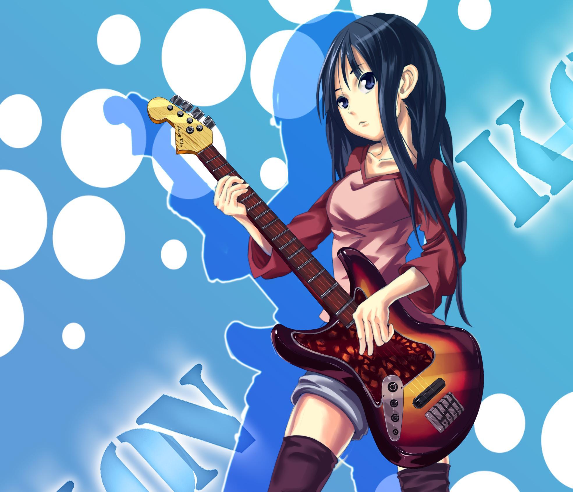 Mio Akiyama - Girl Bassist Anime - HD Wallpaper 