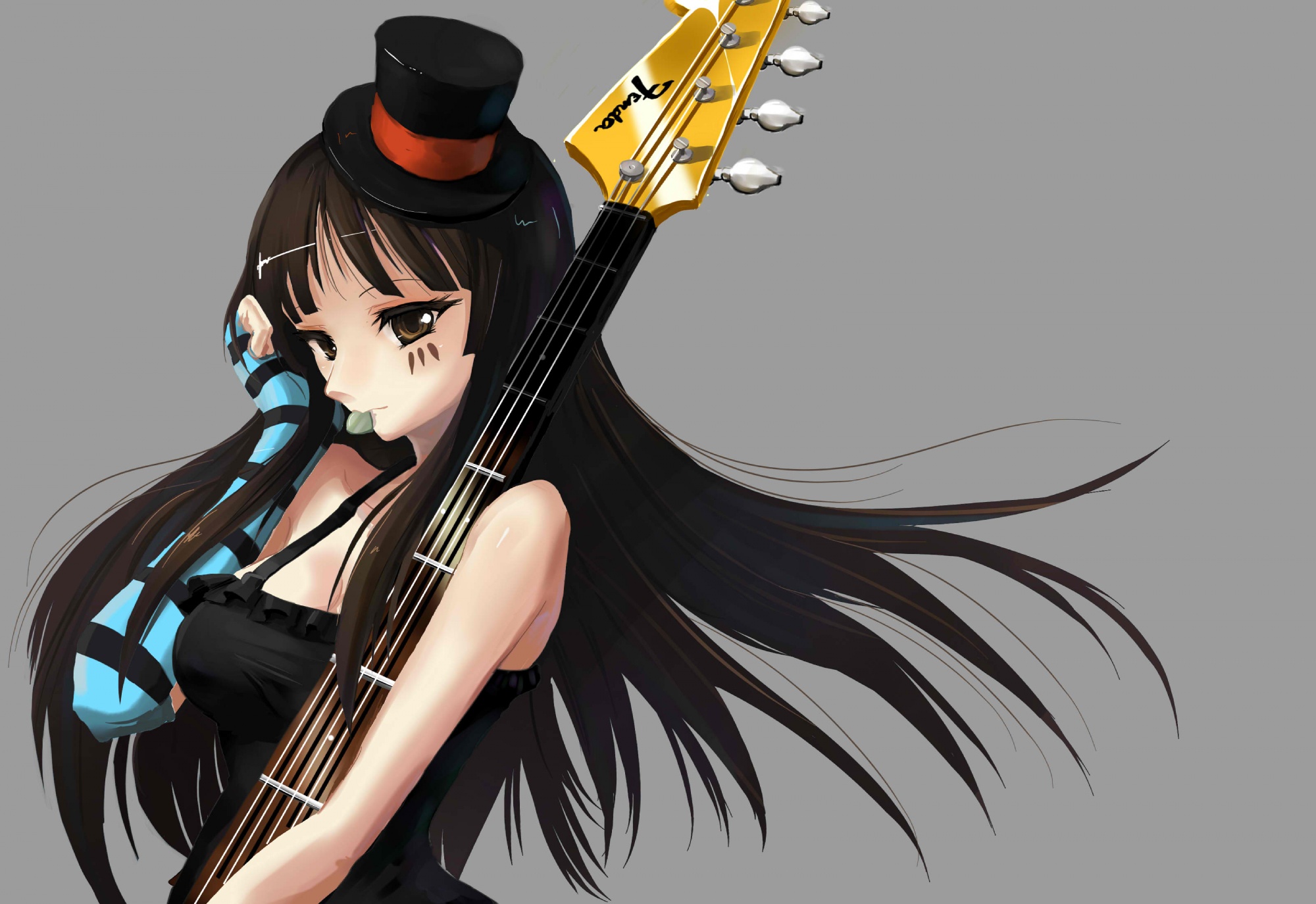 Akiyama Mio Gray K-on - K On Mio Akiyama - HD Wallpaper 