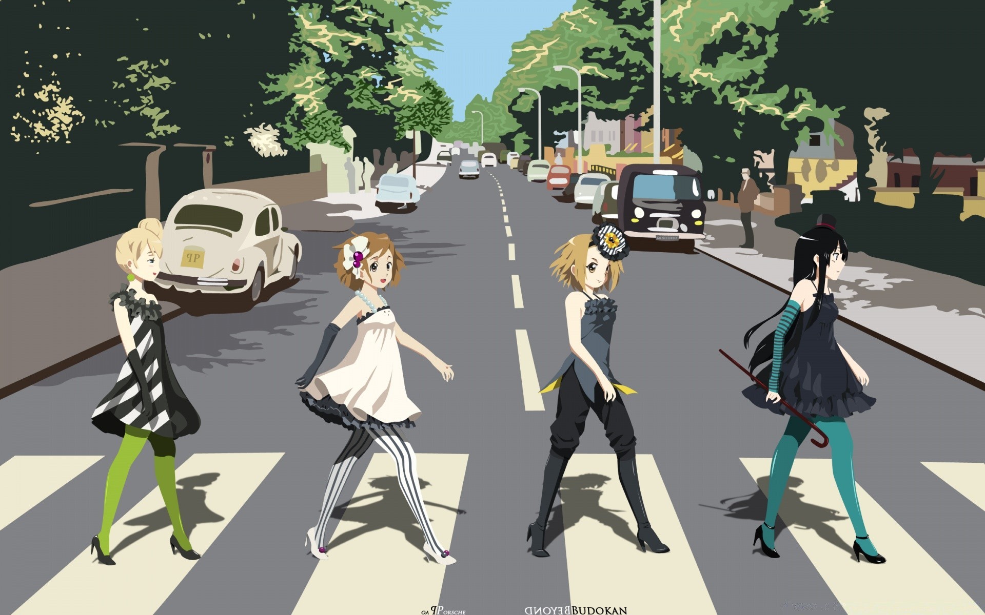 Anime Man Business Adult Outdoors Group Travel Recreation - K On The Beatles - HD Wallpaper 