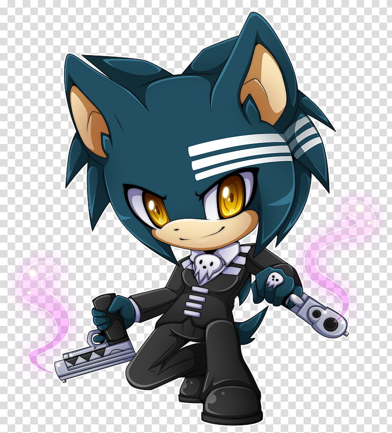 Chibi Cosplay Nire Death The Kid, Blue And Black Sonic - Mobile Icon For Business Card - HD Wallpaper 