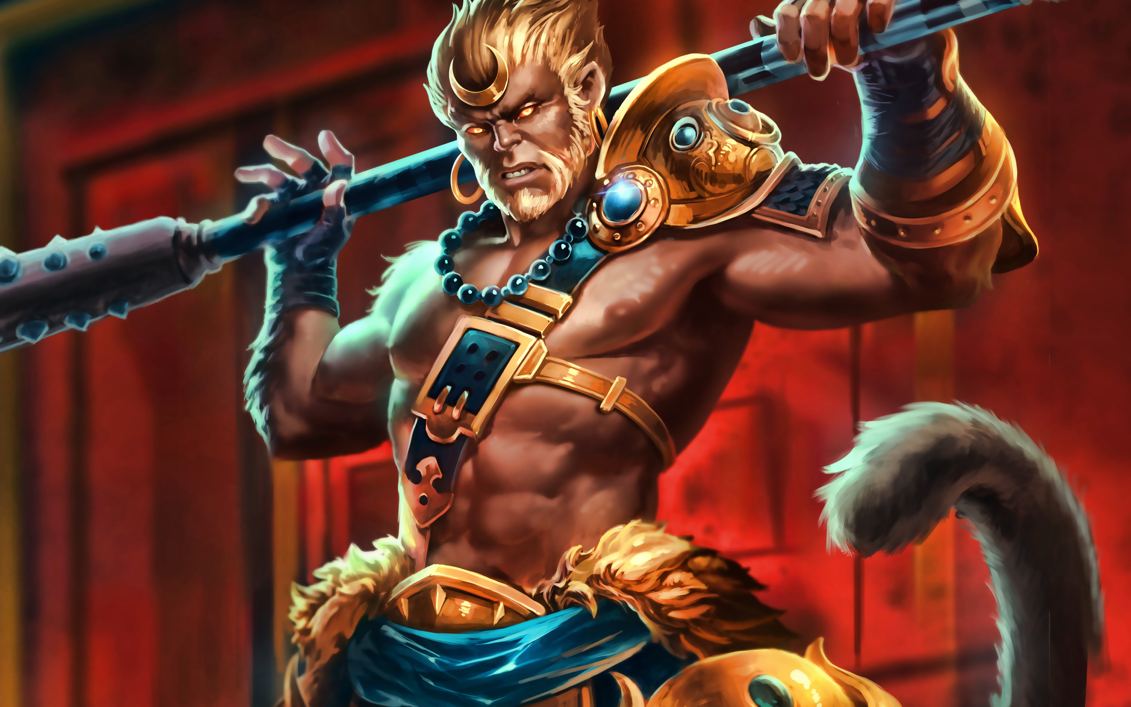 Sun Wukong, 4k, Smite God, 2019 Games, Smite, Moba, - Sun Wukong Mastery Skins - HD Wallpaper 