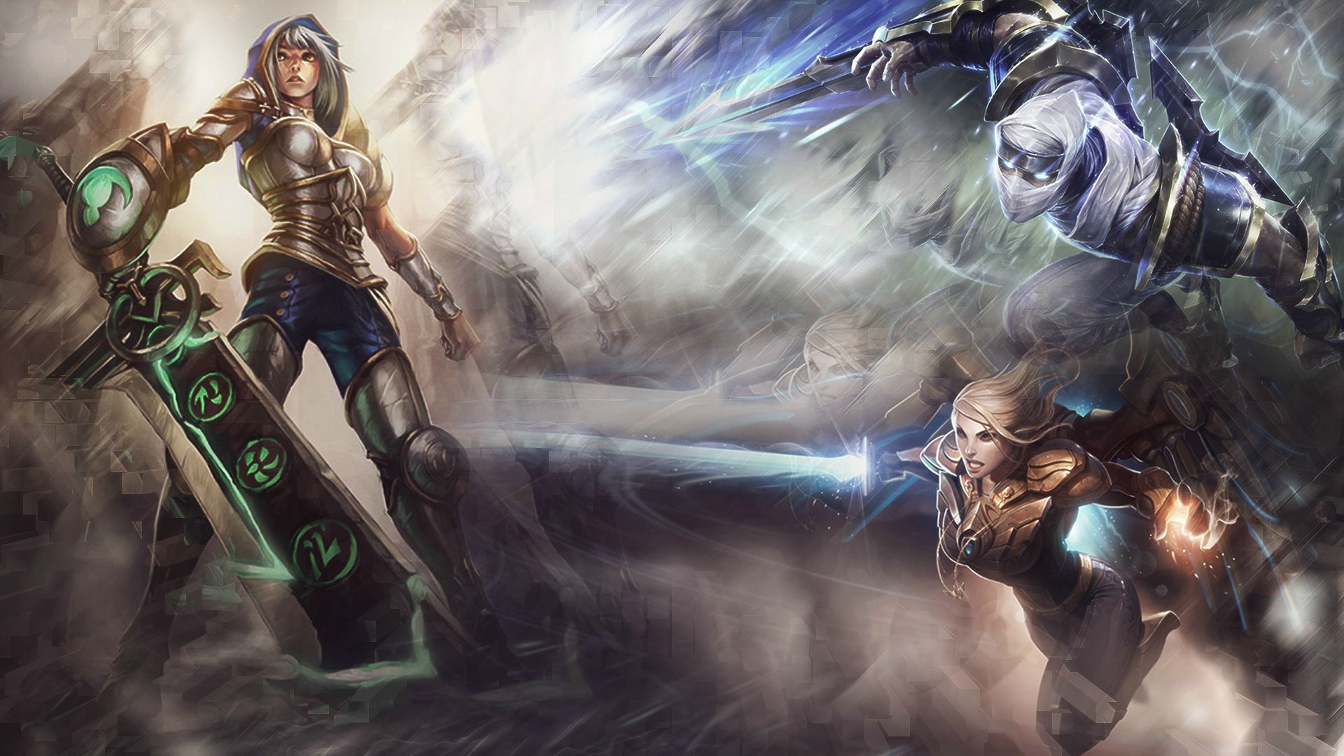 Riven, Kayle & Zed Wallpaper - League Of Legends Riven - HD Wallpaper 