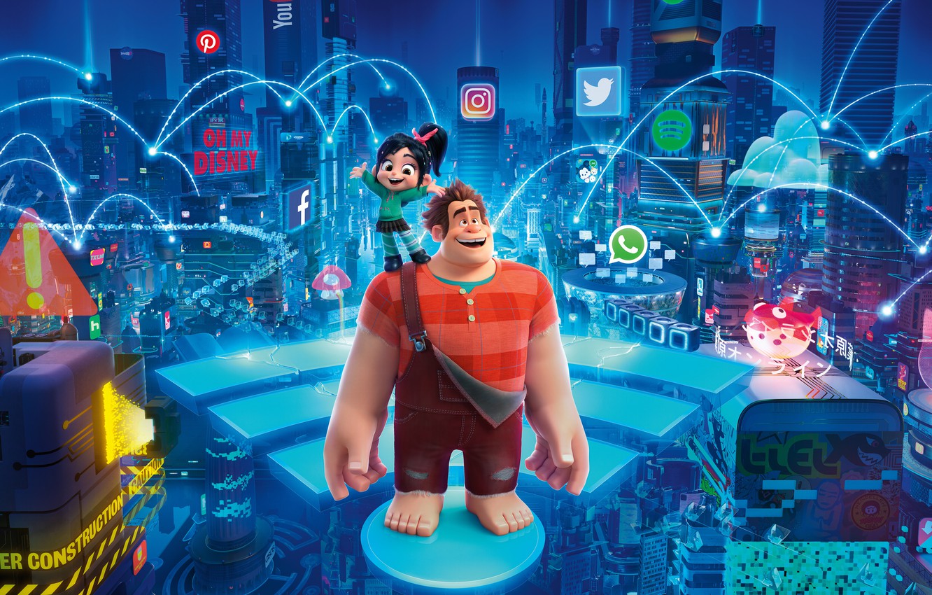 Photo Wallpaper Girl, City, Light, Google, Fantasy, - Ralph Breaks The Internet Hd - HD Wallpaper 