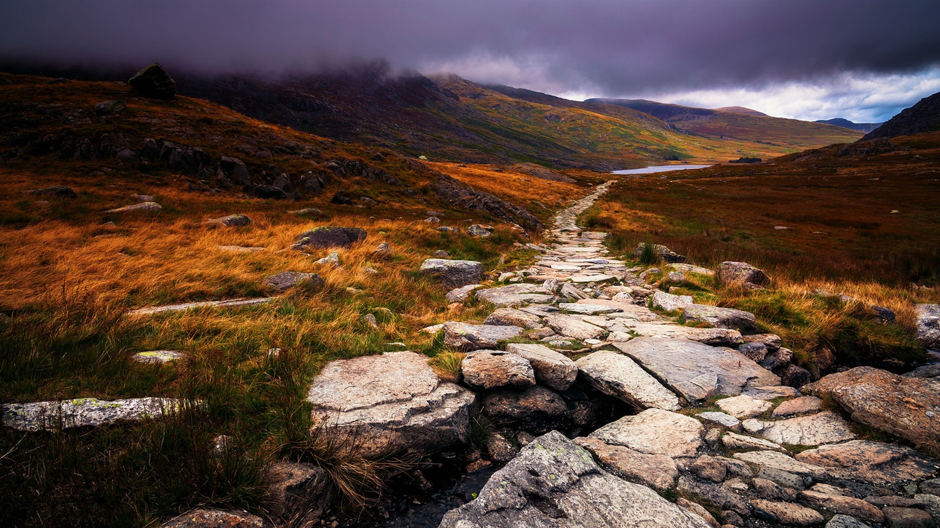 Wallpaper Wales, Great Britain, Autumn, Stone, Path, - Wales Hd - HD Wallpaper 