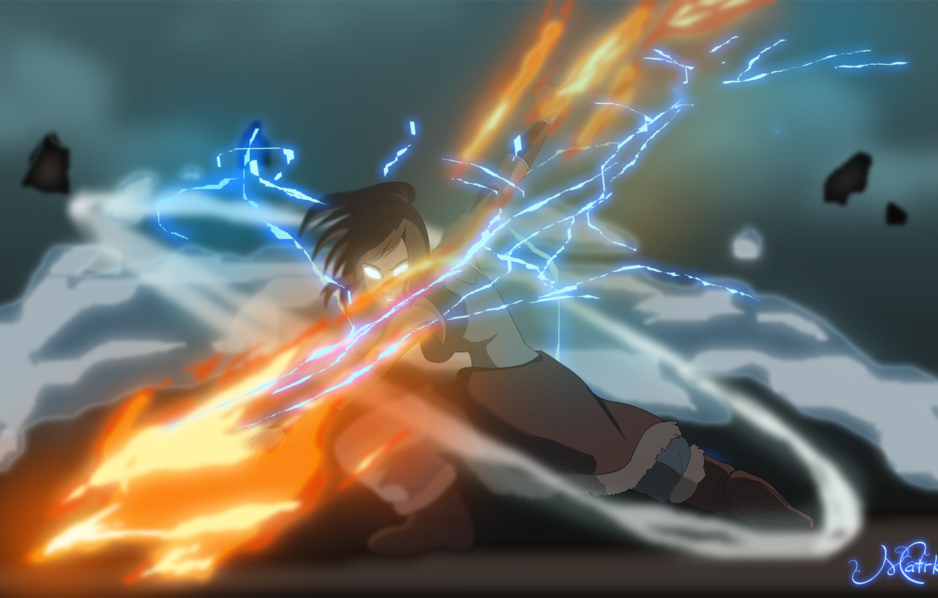 Photo Wallpaper Water, Fire, Earth, Element, Magic, - Korra Bending All Elements - HD Wallpaper 