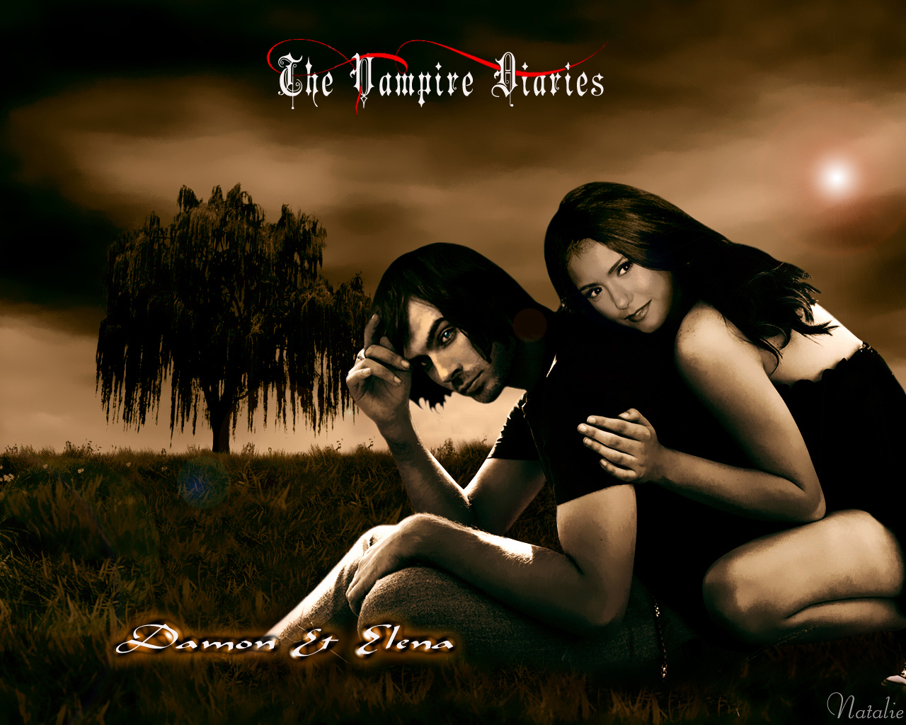 Delena - Vampire Diaries Cd Cover - HD Wallpaper 