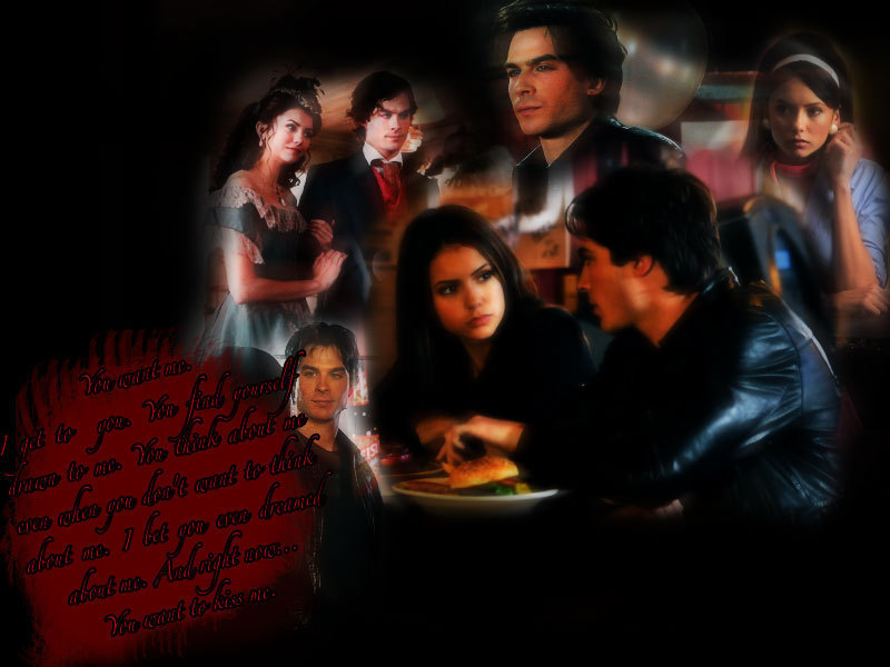 Delena - Damon And Elena Kiss - HD Wallpaper 