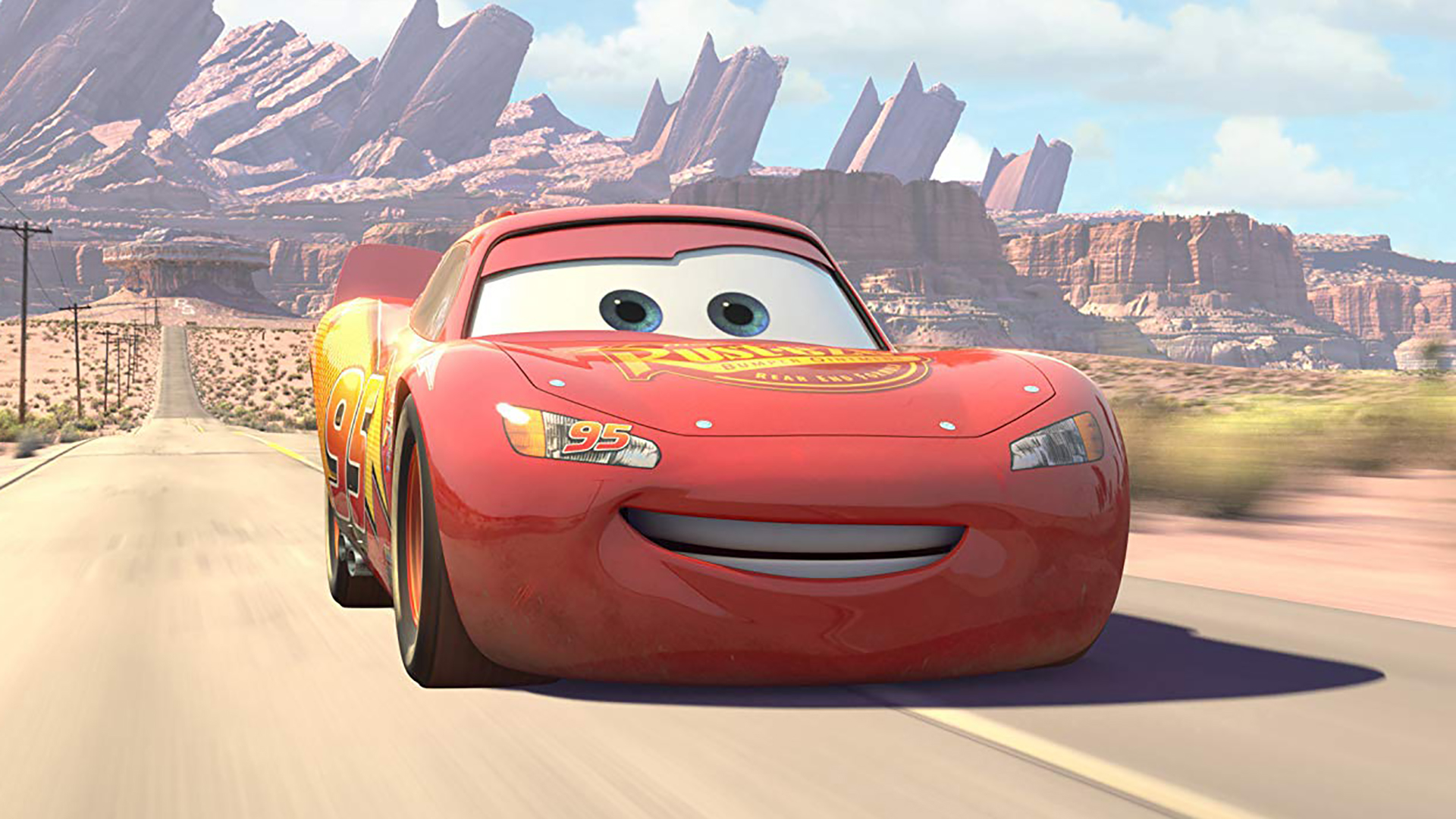 Lightning Mcqueen On Road - HD Wallpaper 