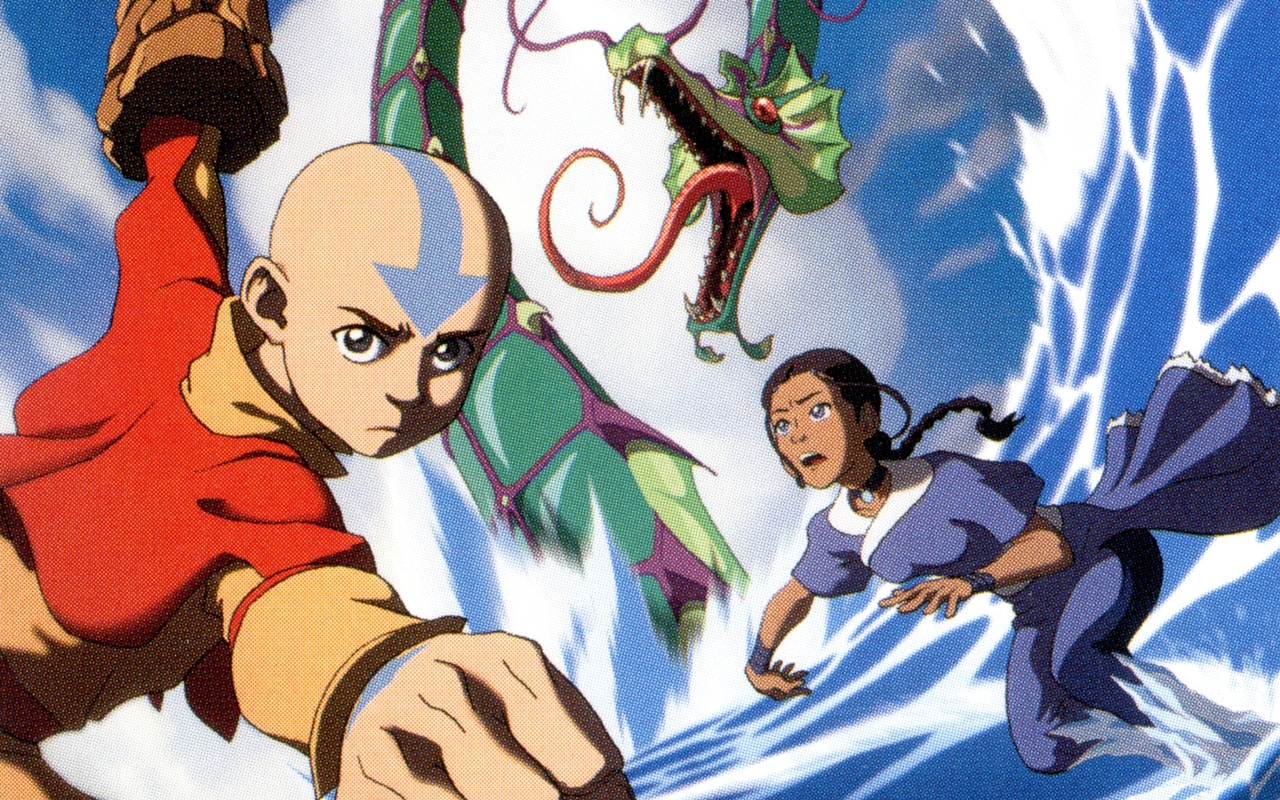 Katara And Aang - Avatar Dernier Maitre De L Air Et Katara - HD Wallpaper 