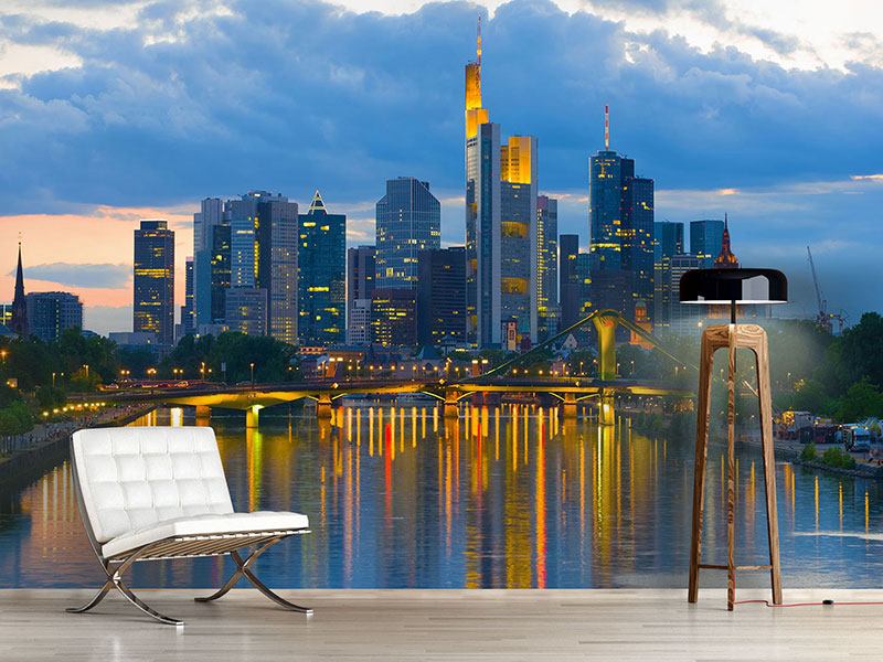 Photo Wallpaper Skyline Frankfurt - Leinwandbild Skyline Frankfurt Am Main - HD Wallpaper 