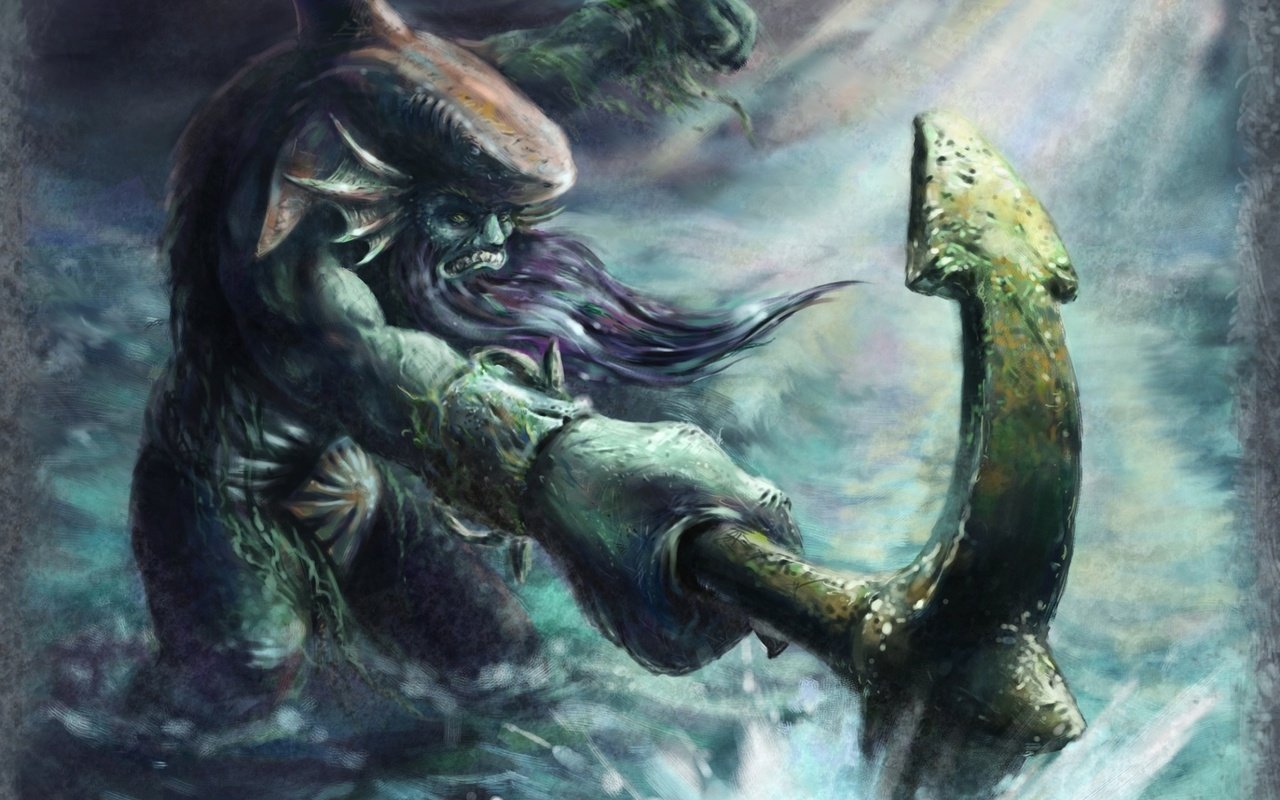 Wallpaper Art, Monster, Anchor, Levitan, Tidehunter, - Tidehunter Dota - HD Wallpaper 