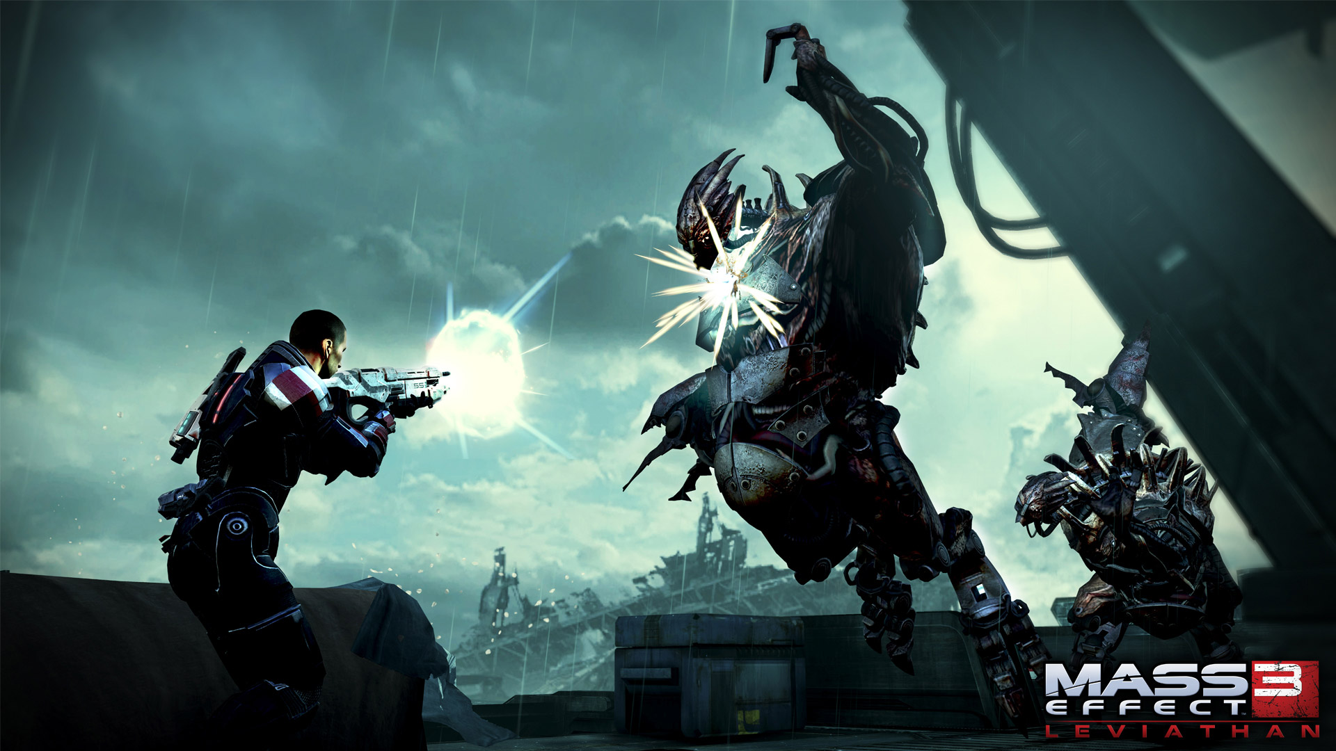 Free Mass Effect 3 Wallpaper In - Mass Effect 3 Reaper Vs Shepard - HD Wallpaper 