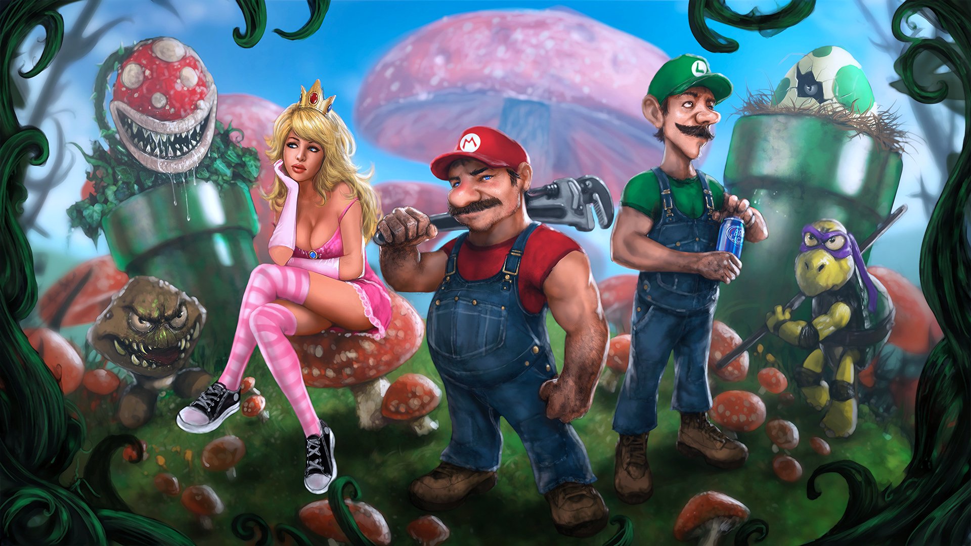 Dark Mario Fan Art - HD Wallpaper 