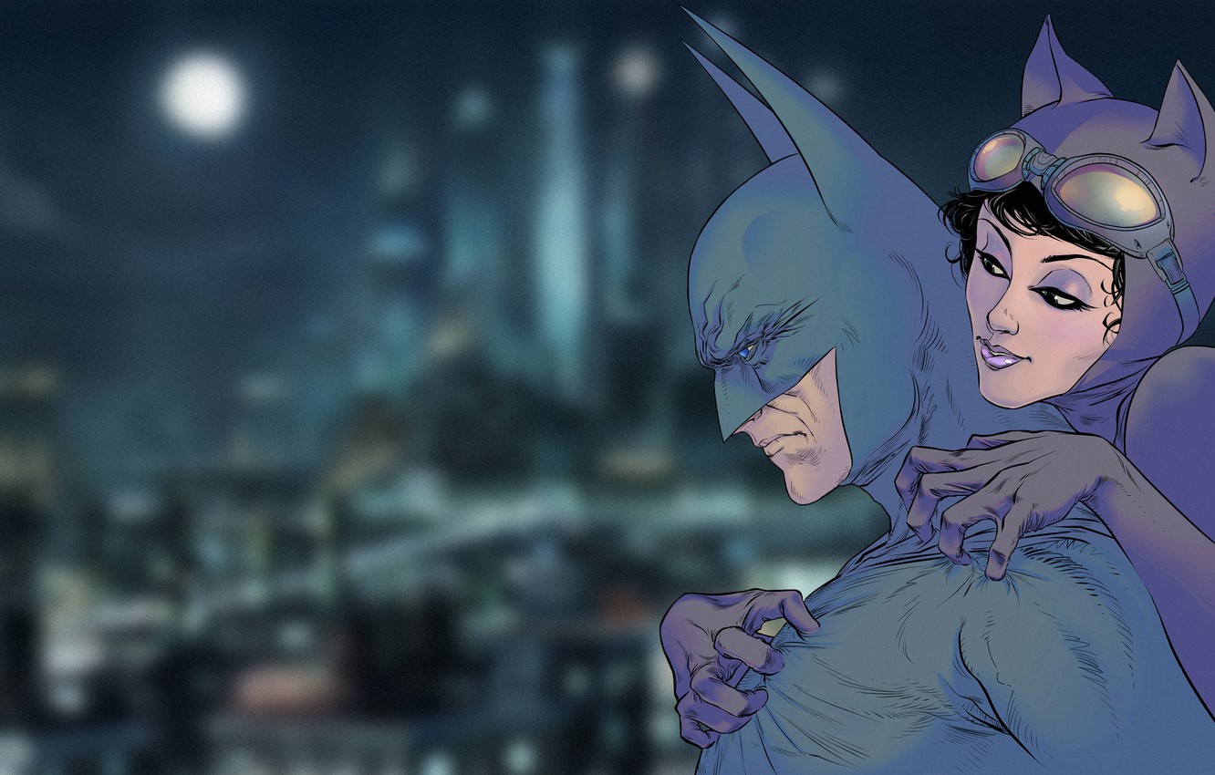 Photo Wallpaper Batman, Costume, Catwoman, Art, Batman, - Art Batman And Catwoman Comics - HD Wallpaper 