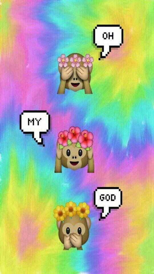 Emoji, Monkey, And Wallpaper Image - HD Wallpaper 