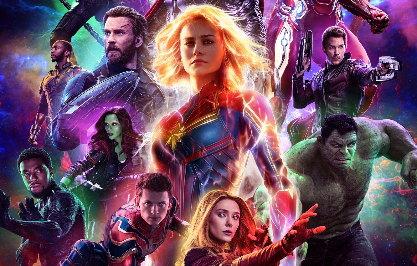 Photo Wallpaper Hulk, Marvel, Falcon, Captain America, - Avengers Endgame 2019 Poster - HD Wallpaper 