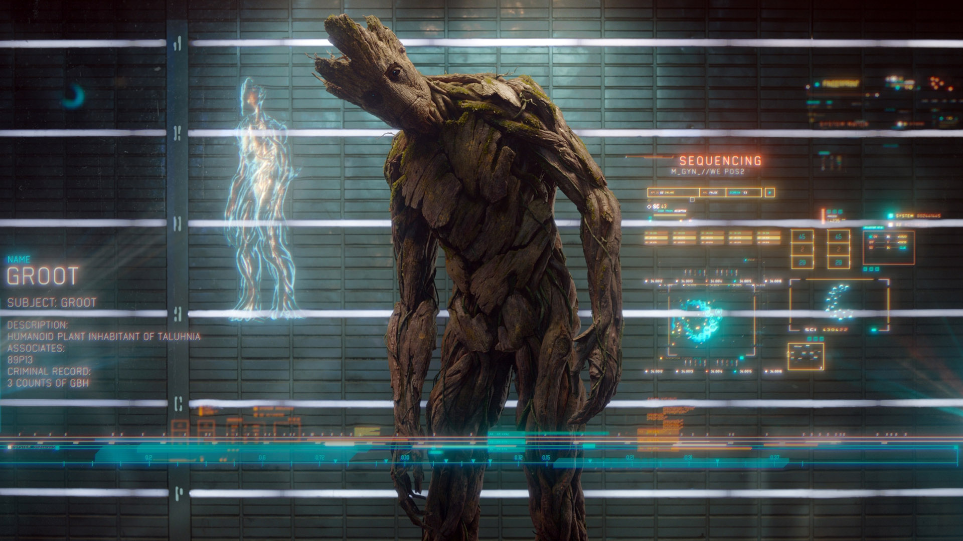Vin Diesel As Groot In Guardians Of The Galaxy Wallpaper - Guardians Of The Galaxy Groot Prison - HD Wallpaper 