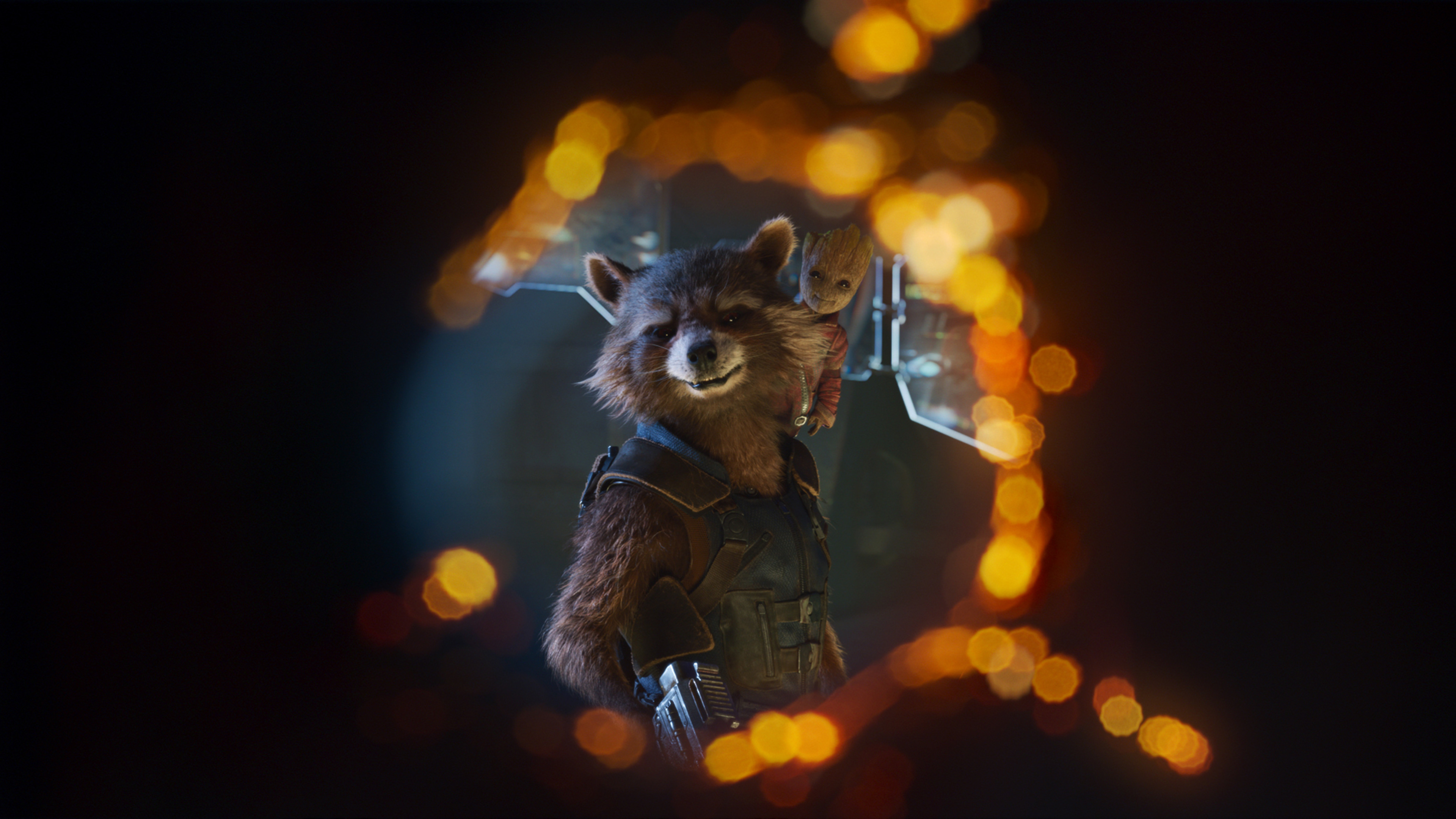 Baby Groot And Rocket 4k Guardians Of Galaxy 2 - 4k Wallpaper Rocket Raccoon - HD Wallpaper 