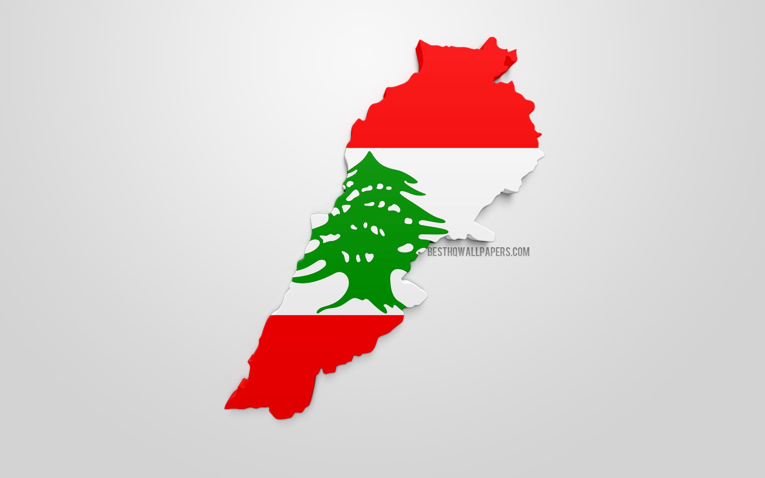 3d Flag Of Lebanon, Map Silhouette Of Lebanon, 3d Art, - Lebanese Flag - HD Wallpaper 