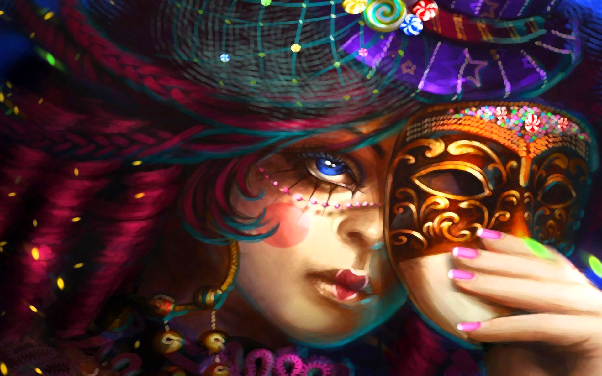 Free Hebrew Month Of Adar Purim, Computer Desktop Wallpapers, - Girl Mask Wallpaper Hd - HD Wallpaper 