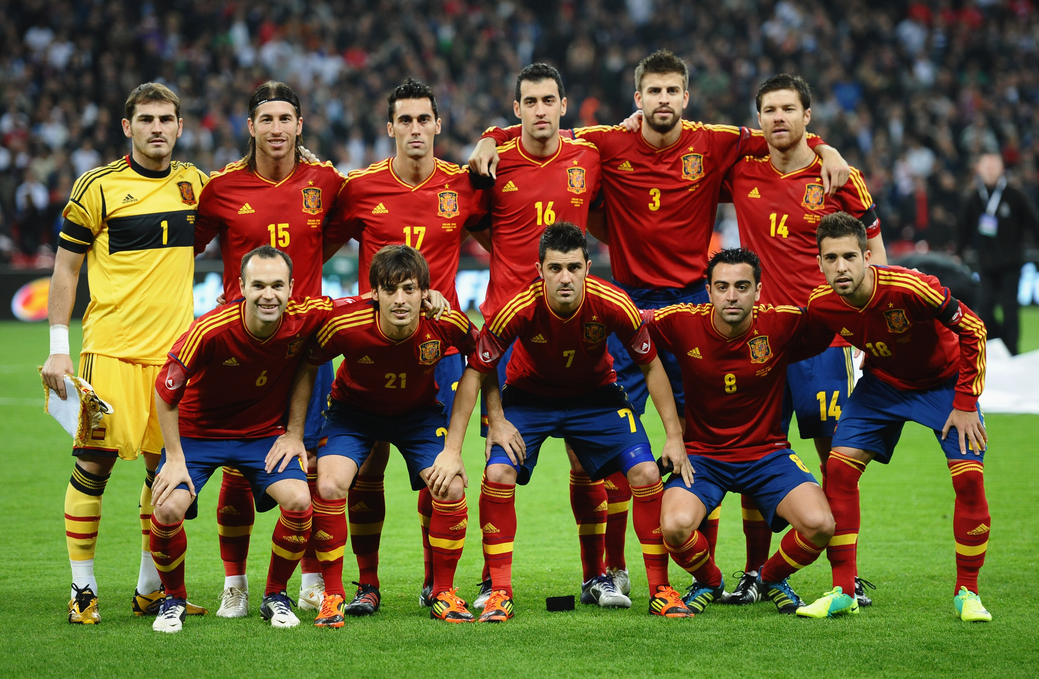 Xavi, Casillas, Real, Sergio Ramos, Spain, Silva, Villa, - 2012 Spain National Team - HD Wallpaper 