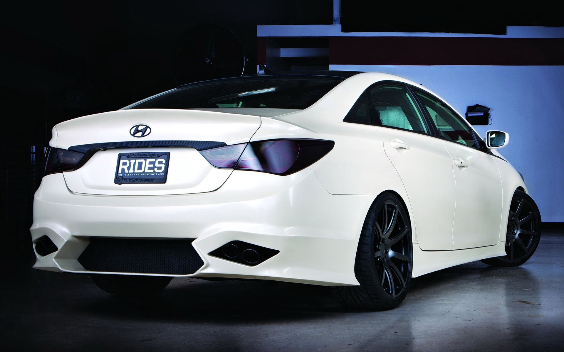 Wallpaper Hyundai, Sonata, White, Rear View - Hyundai Sonata 2014 Modified - HD Wallpaper 