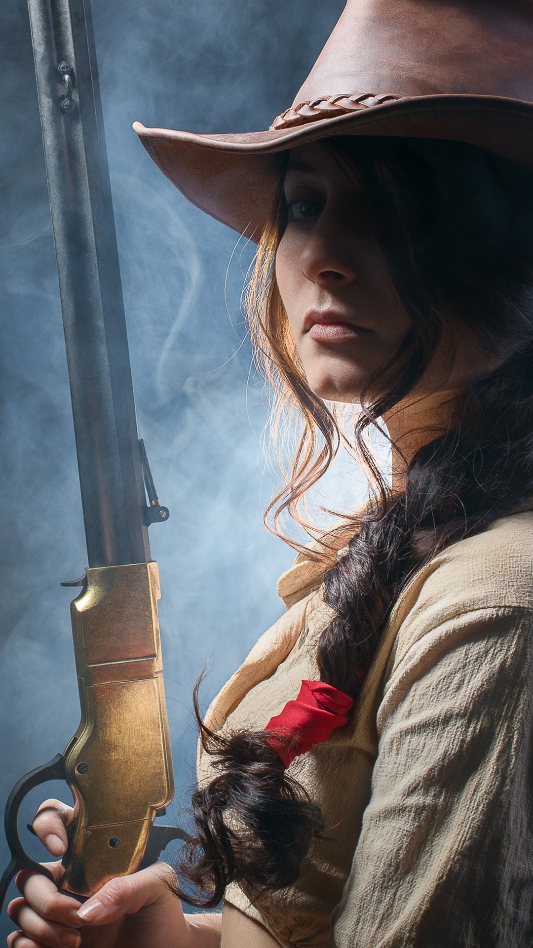 Iphone Wallpaper Wild West Girl, Rifle In Hands, Cowboy - Wild West - HD Wallpaper 