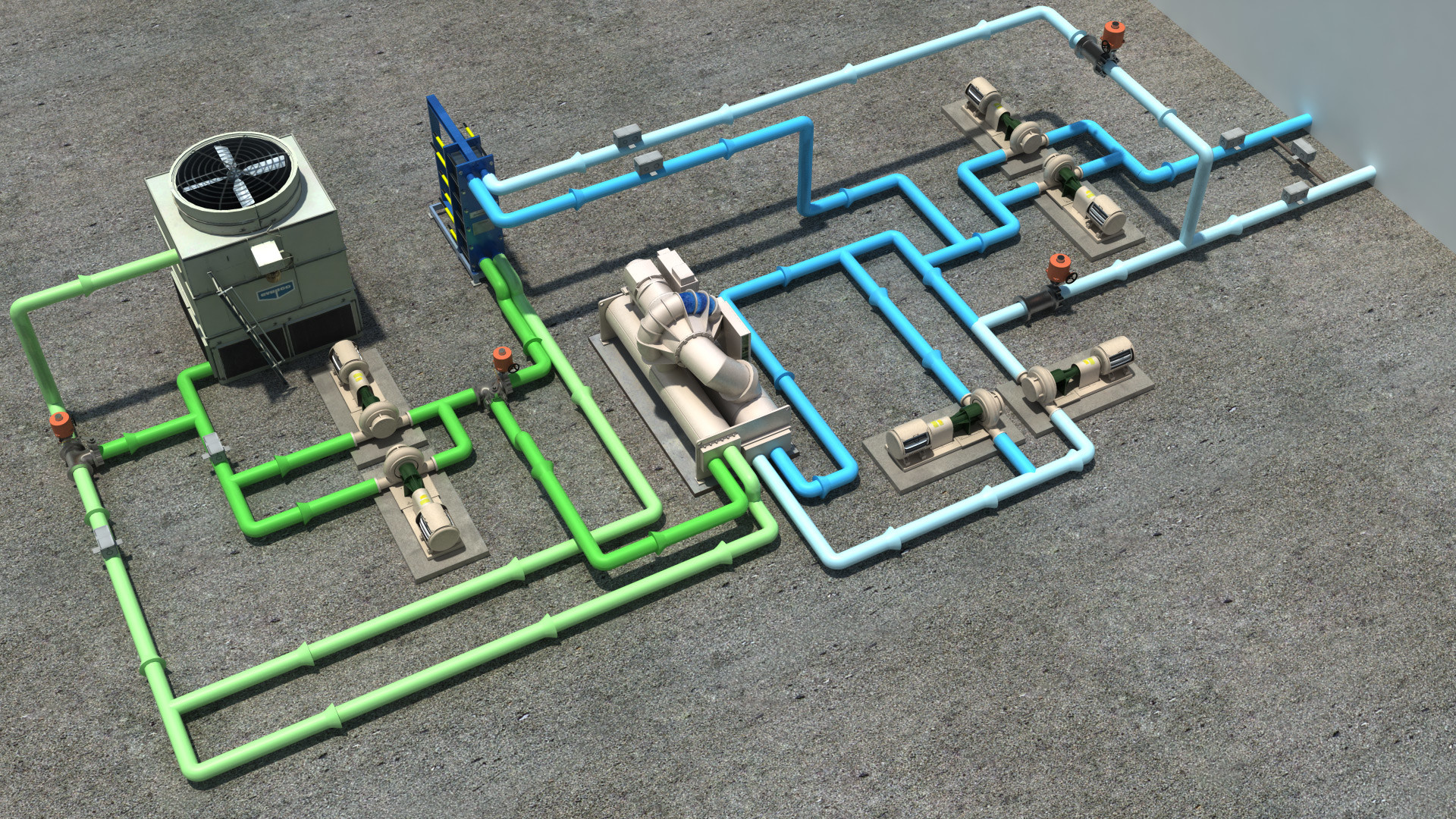 Hvac Plant Room 3d - HD Wallpaper 