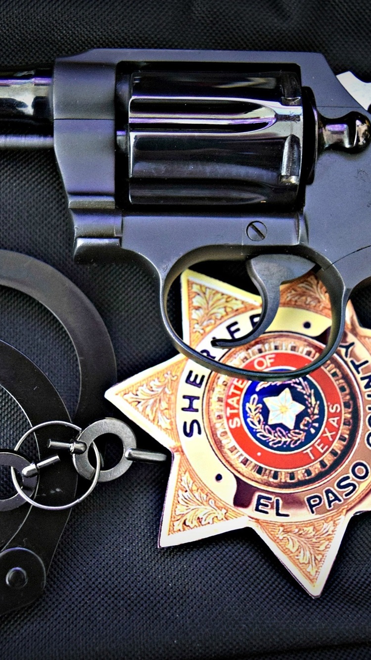 Iphone Wallpaper Gun, Police, Icon, Handcuffs - Papel De Parede Policial - HD Wallpaper 