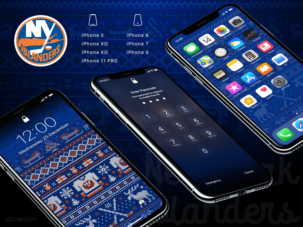 New York Islanders Christmas Ugly Sweater Iphone Wallpapers - New York Islanders - HD Wallpaper 