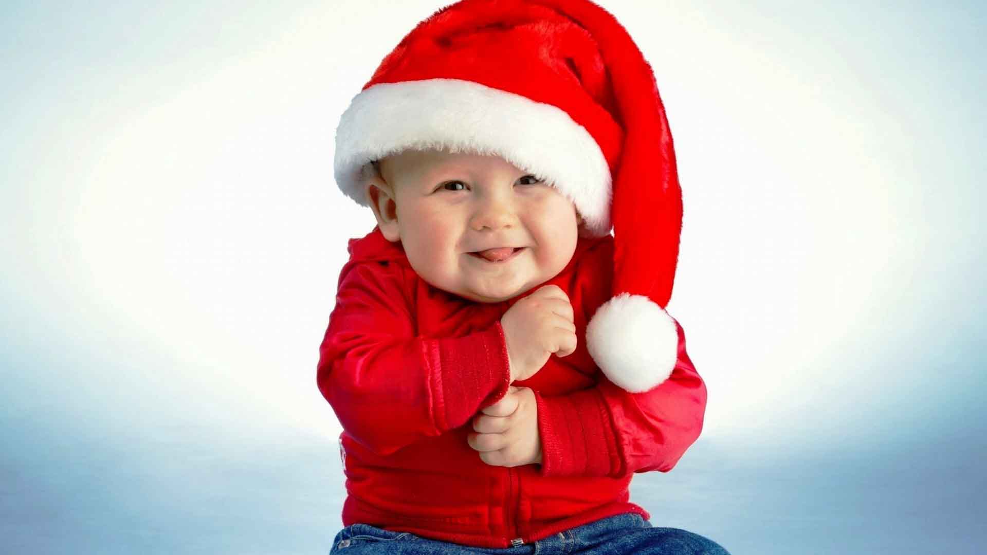 Santa Claus Hd Wallpapers 1080p - Cute Baby In Christmas Dress - HD Wallpaper 