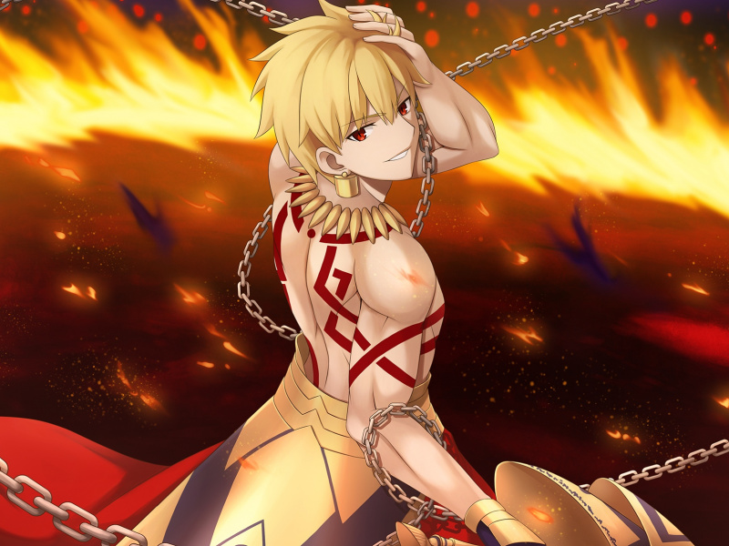 Fate Gilgamesh Anime Art - HD Wallpaper 