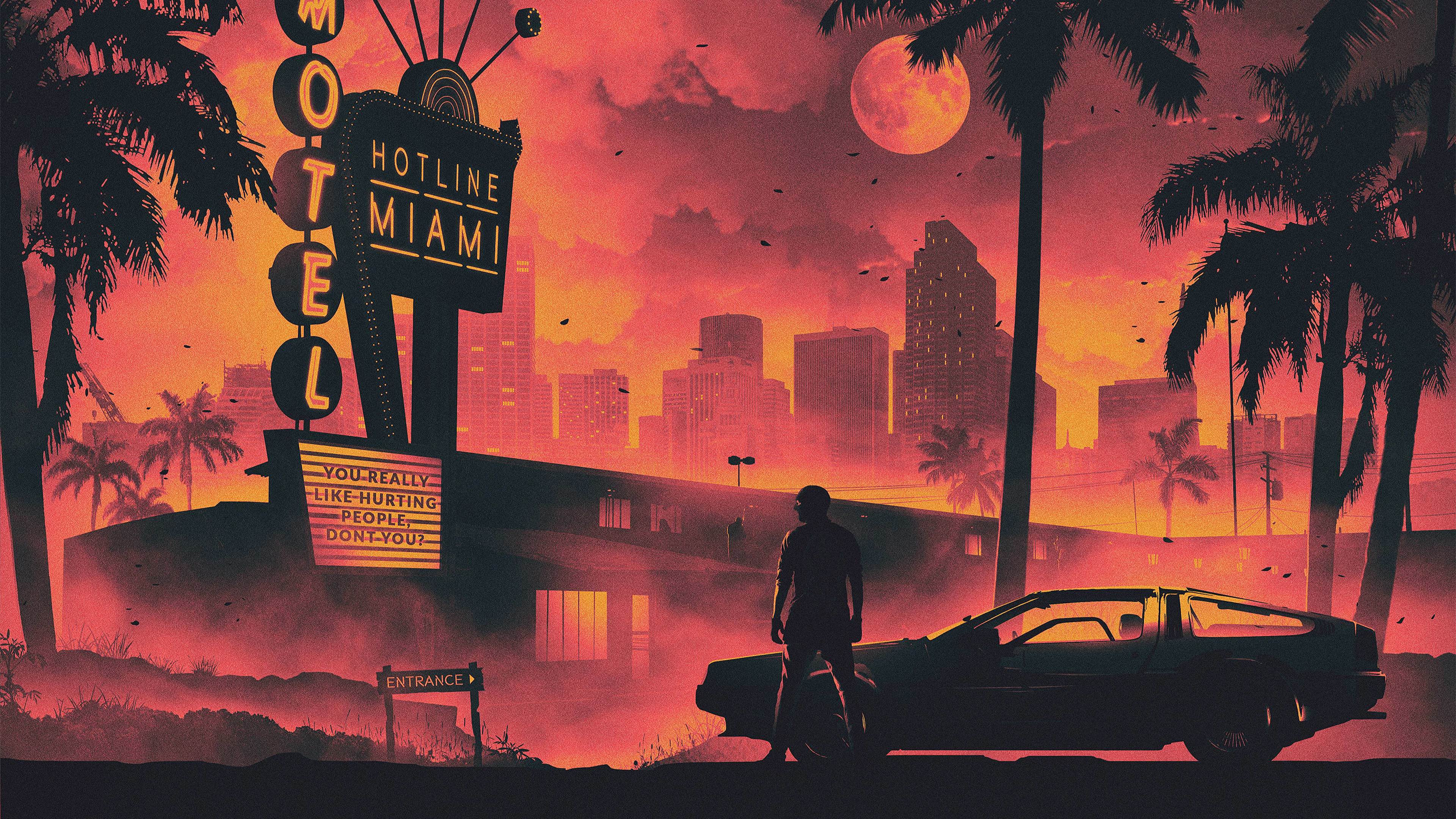 Hotline Miami Game Retro Style Dark Life Cityscape - Hotline Miami - HD Wallpaper 