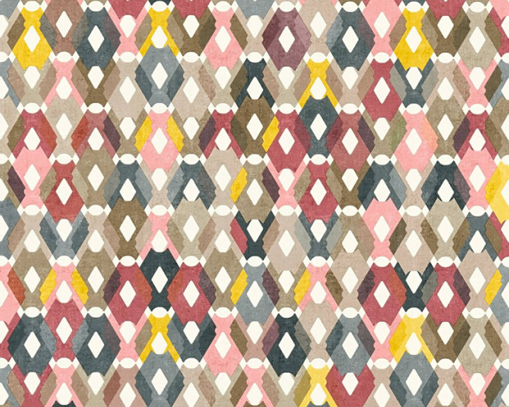 Tapete Rot Gelb Braun Grafisches Muster - HD Wallpaper 