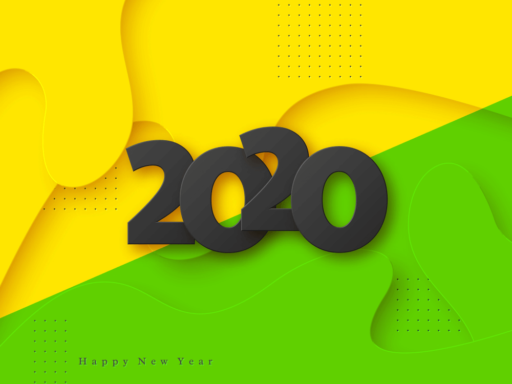 New Year 2020 Wallpaper Lemon Colors Hd Free - New Year 2020 Yellow And Green - HD Wallpaper 
