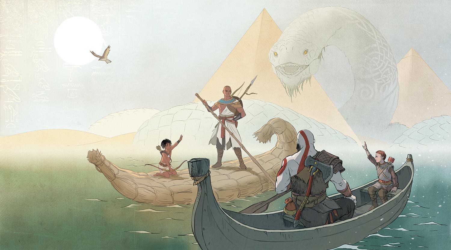 God Of War Assassin's Creed - HD Wallpaper 