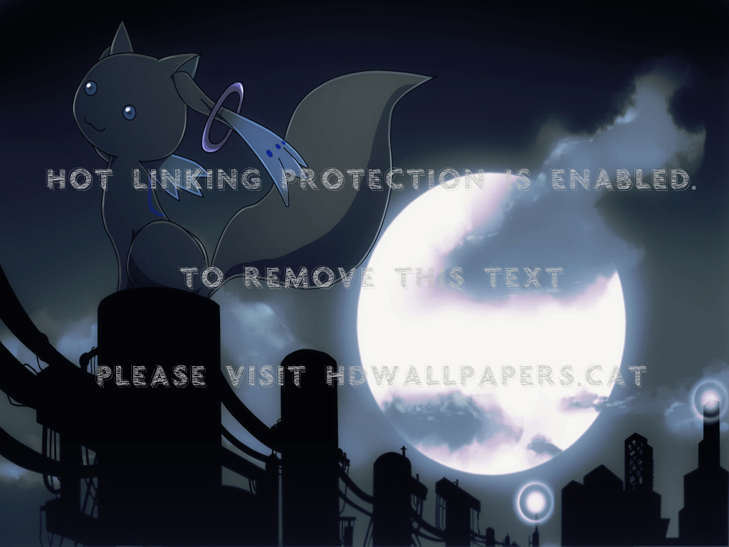 Kyubey Full Moon Puella Magi Madoka Magica - Actor - HD Wallpaper 