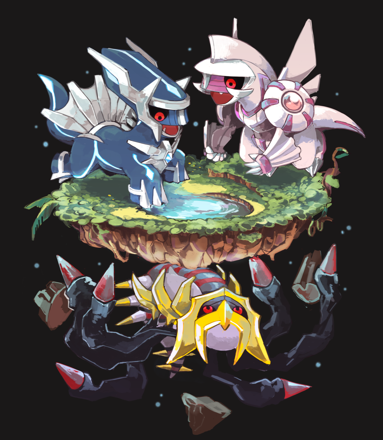 Pokemon Giratina Palkia Dialga - 1280x1472 Wallpaper - teahub.io