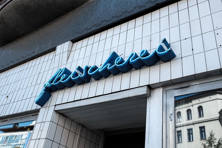 Germany, Berlin, Fleischerei, Blue, Gdr, Old, Oldschool, - HD Wallpaper 