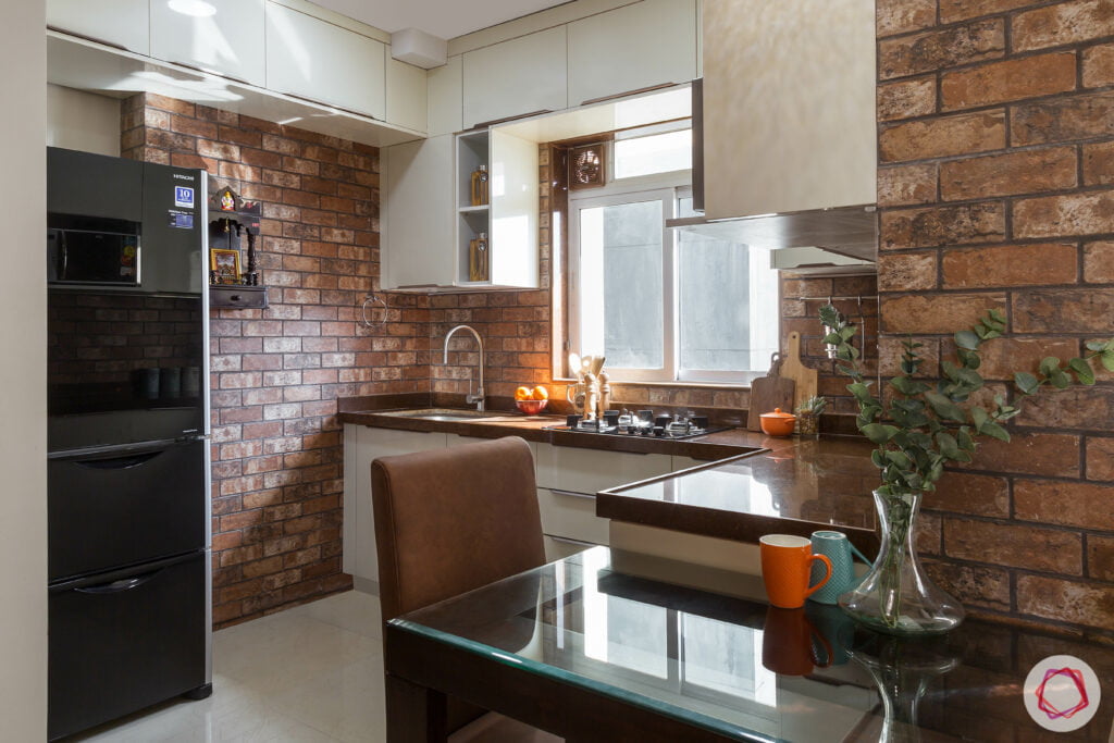 Brick Wall Texture-kitchen Table Designs - Brick Wall Texture In Kitchen - HD Wallpaper 
