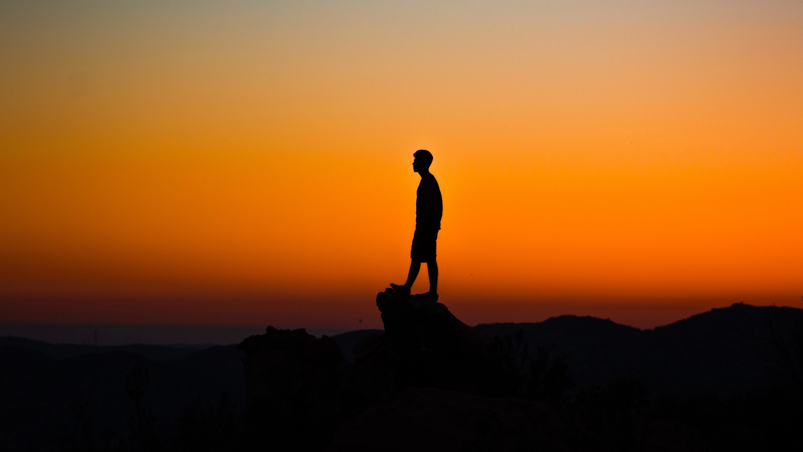 Wallpaper Silhouette, Cliff, Sky - Wallpaper - HD Wallpaper 