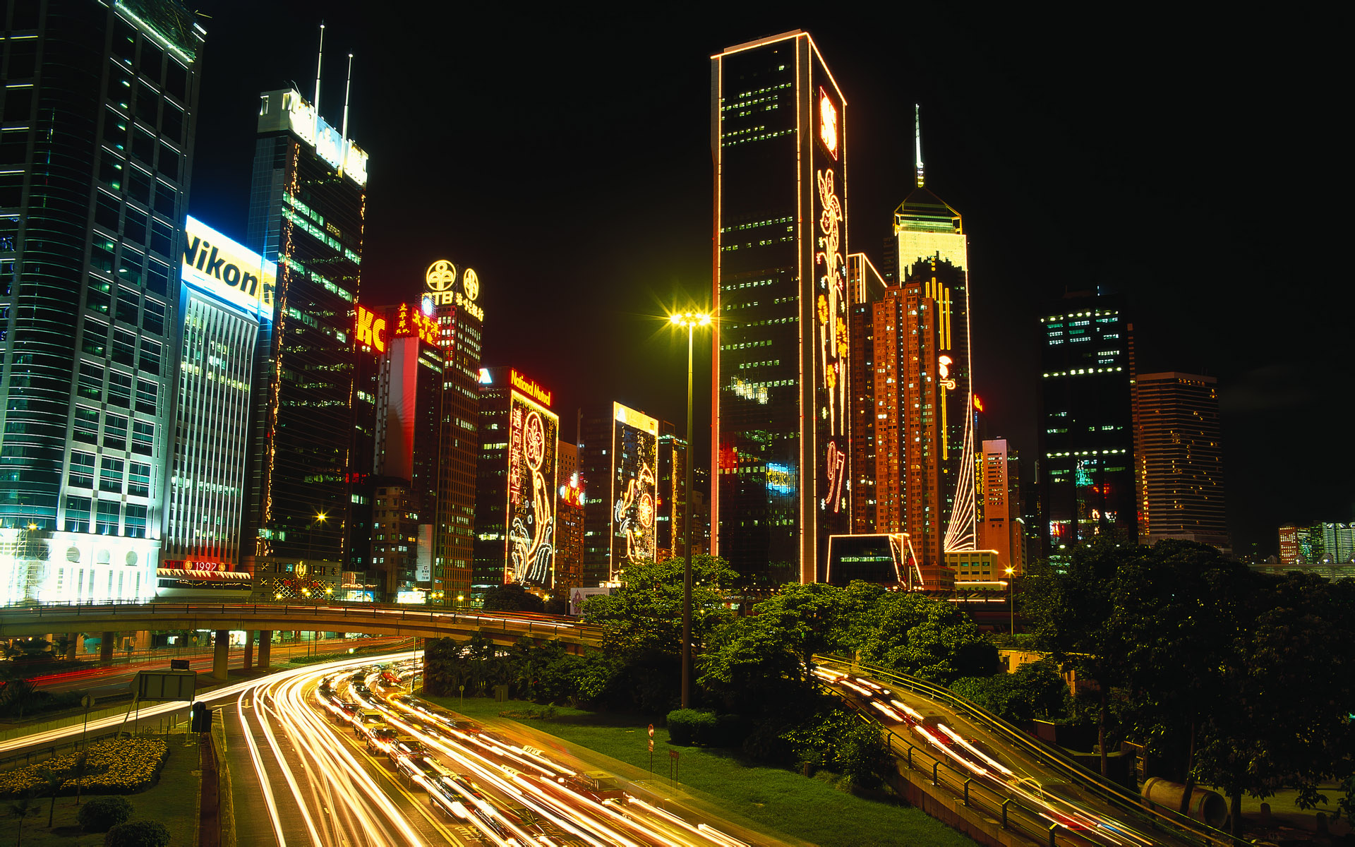 Hong Kong Night View - HD Wallpaper 