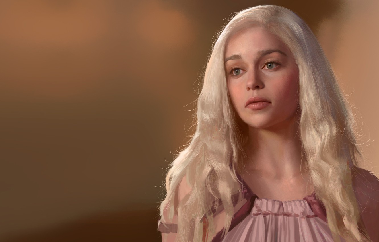 Photo Wallpaper Art, Game Of Thrones, Khaleesi, Daenerys - Emilia Clarke Season 1 Game Of Thrones - HD Wallpaper 