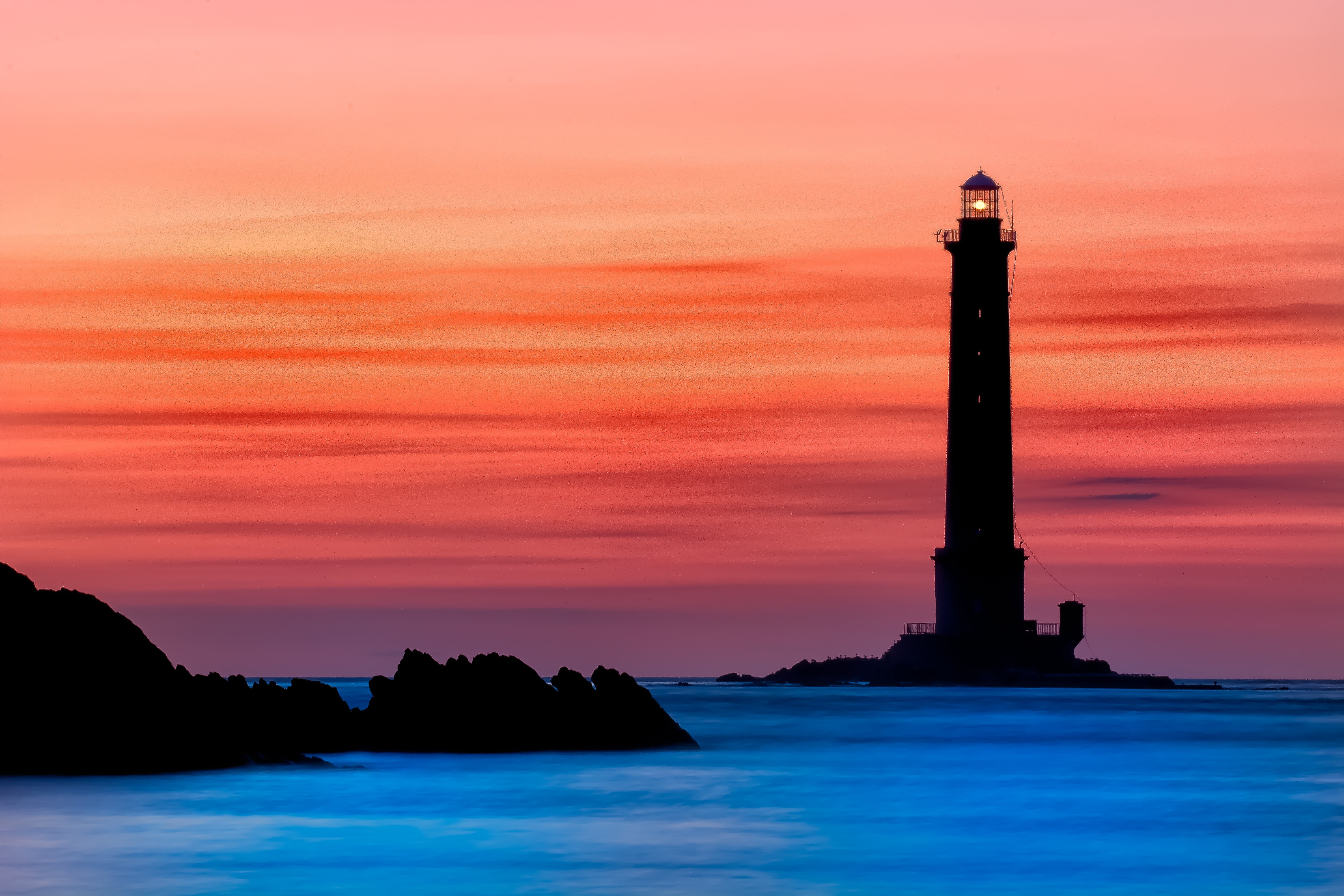 Concrete Lighthouse, Cap De La Hague, Lighthouse, Sunset - HD Wallpaper 