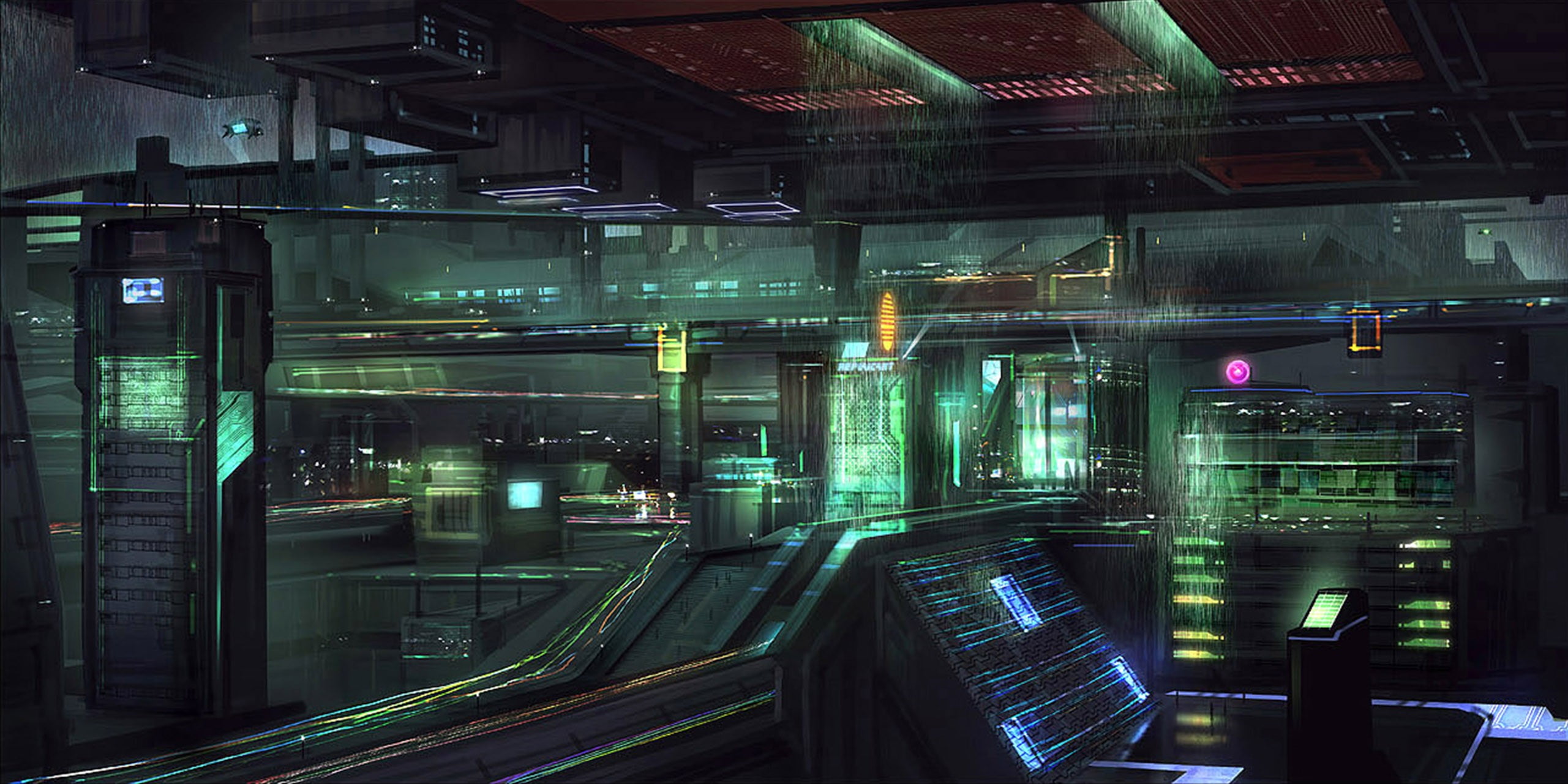 Laboratory Room, Cyberpunk, Futuristic - Blade Runner Set Design - HD Wallpaper 