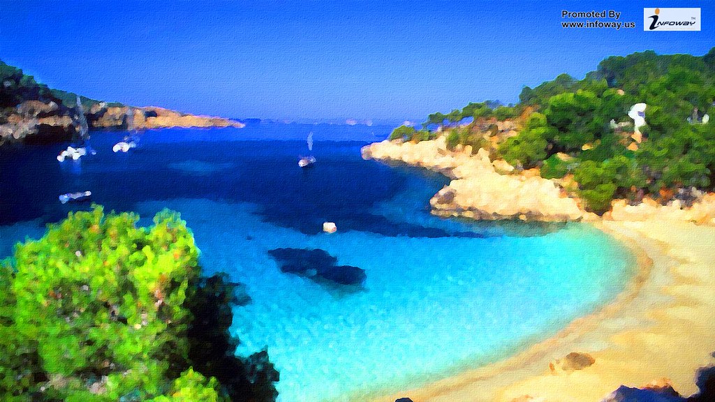 Hd Wallpapers Beautiful Ocean Scenery Wallpaper - Ibiza Sailing - HD Wallpaper 